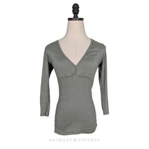 Y2K Michael Stars Babydoll Top OS M Green Twilightcore Elena Bella Sleeve